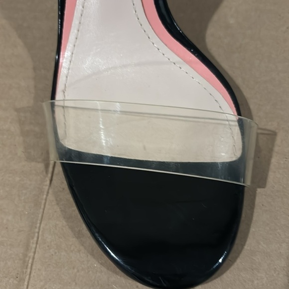 Zara Basic Collections Black Patent and Lucite Pencil Heel Stiletto Sandals - 39 - Picture 3 of 11
